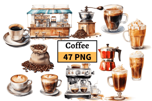 Download Watercolor Coffee Lover Clipart Bundle - Premium Resources